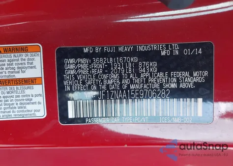 2014 Scion Fr-S Monogram from USA, damaged, VIN JF1ZNAA15E9706282